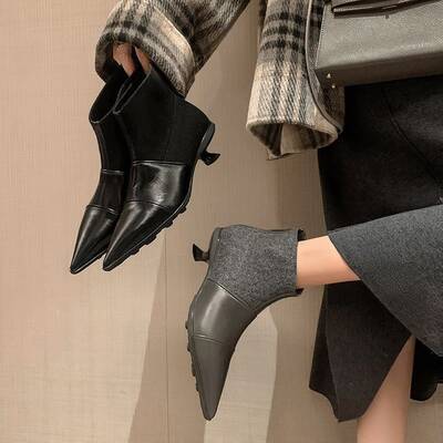 CHIKO Alabama Pointy Toe Kitten Heels Ankle Boots