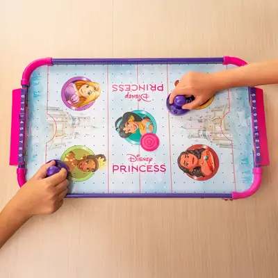 Wooden Electronic Air Hockey Table - Disney Princess Mickey Stitch Avengers Transformers Edition with Smooth Wood Surface & F...