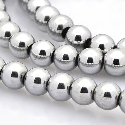 Round Non-magnetic Synthetic Hematite Beads Strands