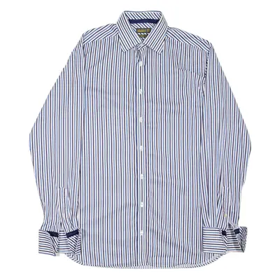 TED BAKER Endurance Mens Shirt Blue Striped Long Sleeve M