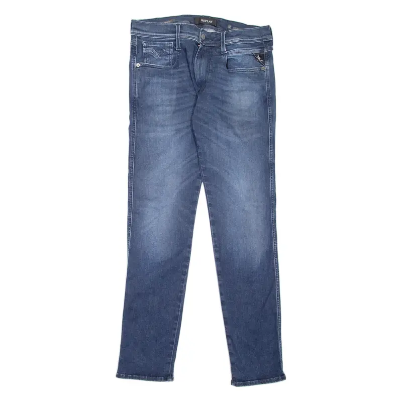 REPLAY Anbass Mens Jeans Blue Slim Skinny Stone Wash W32 L31
