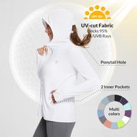 baleaf Women's UPF50+ Hoodie Sun Protection Shirts SPF Jacket UV Cooling Long Sleeve Summer Clothing Outdoor Hiking Gardening