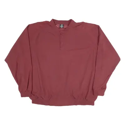 NIKE Mens Sweatshirt Maroon Button Neck XL