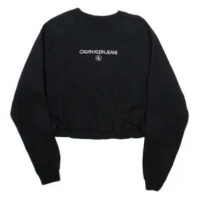 CALVIN KLEIN JEANS Cropped Womens Sweatshirt Black XS