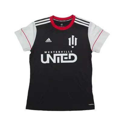 ADIDAS Westerville United Jersey Black Short Sleeve Boys M