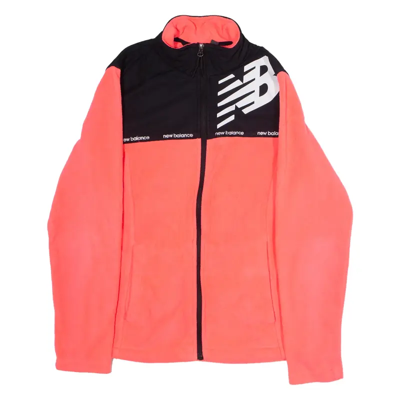 NEW BALANCE Womens Fleece Jacket Pink Colourblock M