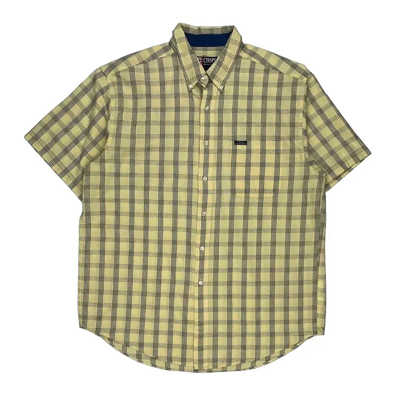 Chaps Ralph Lauren Checked Shirt - XL Yellow Cotton Blend | Size: x-large