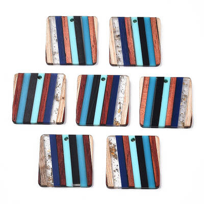 Resin & Walnut Wood Pendants