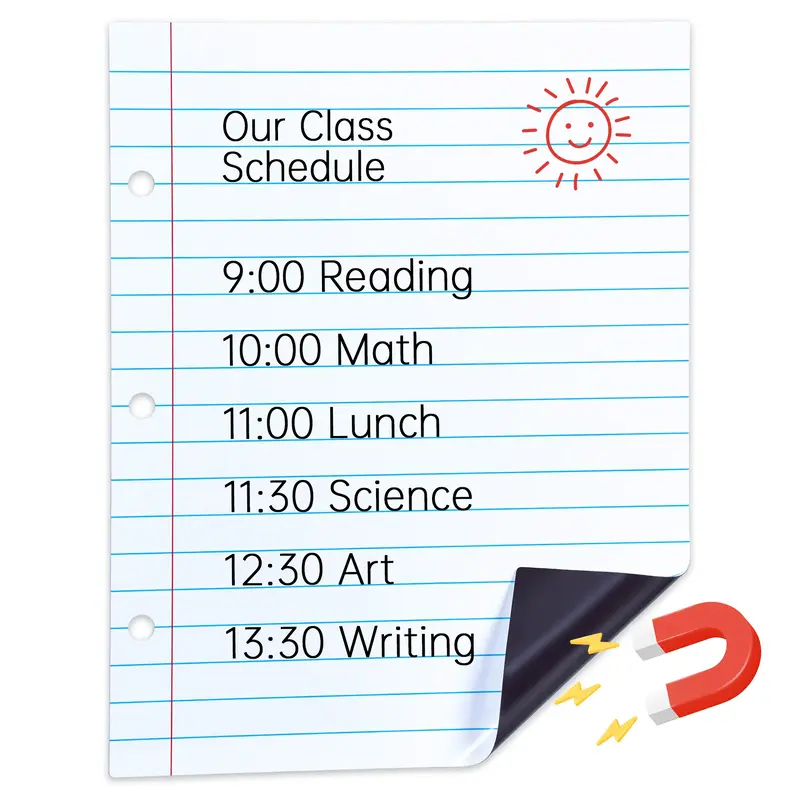 JoyCat Giant Magnetic Dry Erase Notebook Paper,Handwriting Lined White Board for Classroom Must Haves,Whiteboard Accessories ...