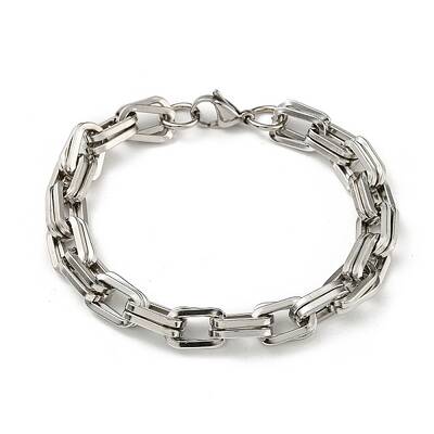 Non-Tarnish 201 Stainless Steel Chunky Rectangle Link Chain Bracelets