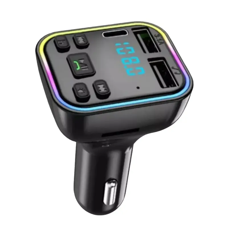 Bluetooth Car FM Transmitter Adapter, FM Transmitter In Car Wireless MP3 Player Dual/2 USB Charger Fast Charging 12V 24V, Uni...