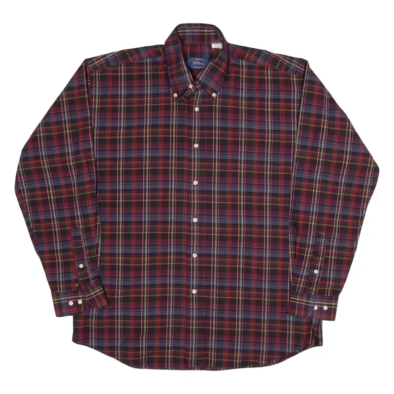 YVES DORSEY Shirt Red Check Long Sleeve Mens XL