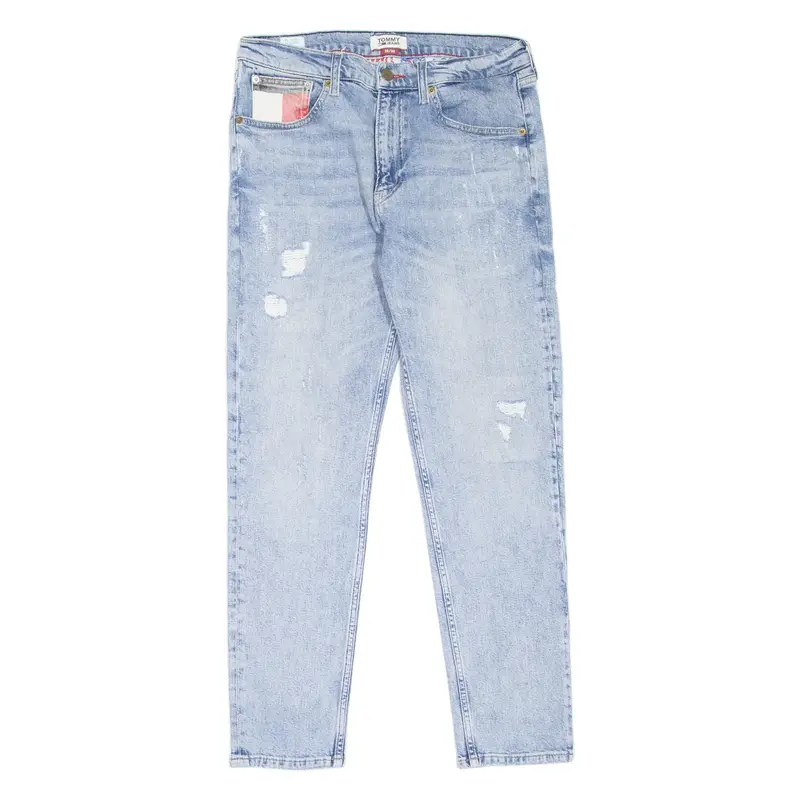 TOMMY JEANS Rey Distressed Mens Jeans Blue Relaxed Tapered W28 L30