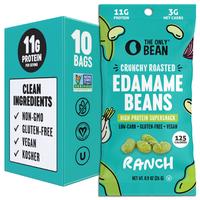 The Only Bean - Crunchy Roasted Edamame Beans (Ranch) - Keto Snack, High Protein, Healthy Snacks, Low Carb, Gluten-Free & Veg...