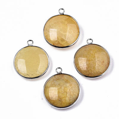 Natural Crackle Agate Pendants