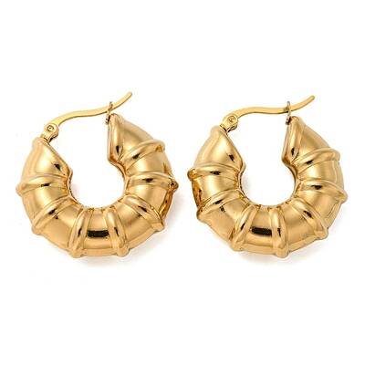 PVD Vacuum Plating 304 Stainless Steel Chunky Hoop Earrings for Women