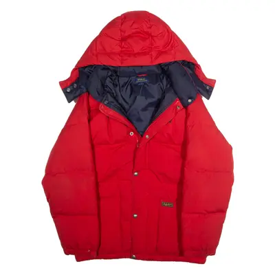 POLO RALPH LAUREN Boys Puffer Coat Red Hooded L