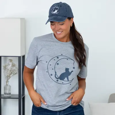 Animal Love Hat & T-Shirt Combo - Paws & Flowers - L