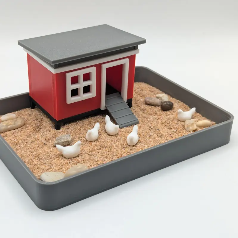 Chicken Zen Garden - Desk Accessory Sand Garden DIY Kit Gifts for Him Her Office Decor Fidget Fun Therapy Decorative Landscap...
