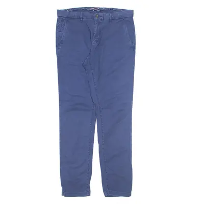 TOMMY HILFIGER Chambray Trousers Blue Regular Straight Mens W31 L34
