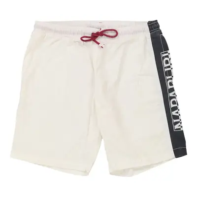 Napapijri Sport Shorts - Large White Cotton Blend