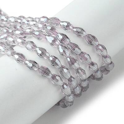 Transparent Electroplate Glass Beads Strands