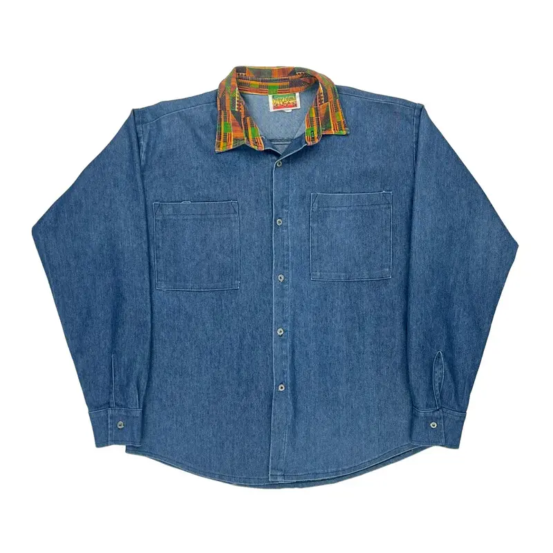 Free Island Denim Shirt - Medium Blue Cotton