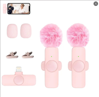 2 pcs Wireless  Microphones  iPhone, Android, iPad - Mini Wireless Clip-on Microphones Crystal Clear Sound Quality  Recording...