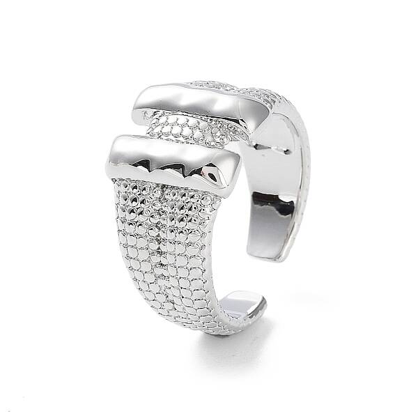 Rectangle Shape Rack Plating Brass Open Cuff Ring for Women