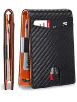 Men's Carbon Fiber Pattern Wallet for Men, Ultra-thin Minimalist Multi Card Slot Wallet, Rfid Blocking Pu Leather Wallet, Cre...