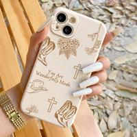 Cowboy Hat Pattern Phone Case, Cross Pattern Phone Protective Cover, Phone Accessory Compatible with iPhone 11 12 13 14 15 16...