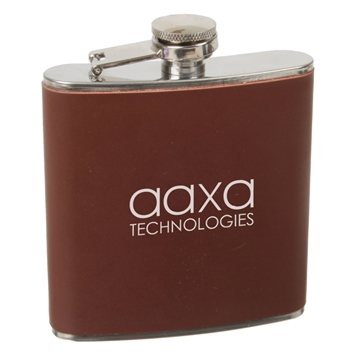 50 Customized 6oz Leather Flask - Genuine Leather