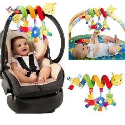 Baby Plush Hanging Toys, Cartoon Cute Animals Shapes Prams Stroller Bed Spiral Activity Hanging Toys, Colorful Soothing Toys