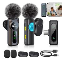 PQRQP Wireless Lavalier Microphone Dual Set – Plug & Play Clip-on Mic with Auto Pairing, Magnetic Mount, Noise Cancelling w...