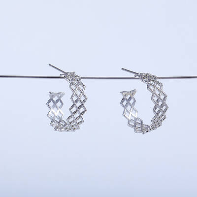 C-shaped Brass Stud Earrings