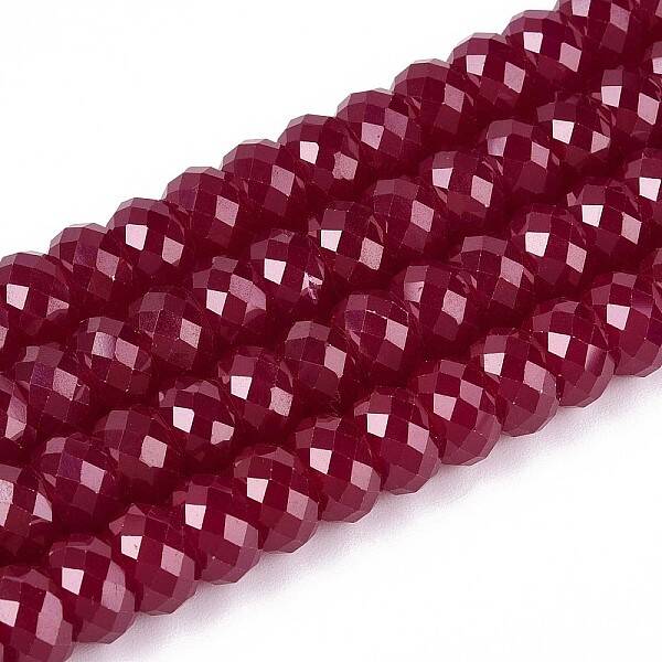 Lab Grown Red Corundum Beads Strands