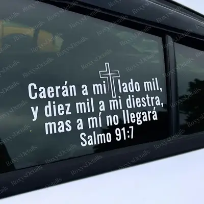 Caerán a mi lado mil y diez mil a mi diestra Christian Waterproof Sticker | Psalm 91:7 Faith Vinyl Decal”