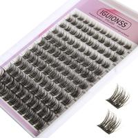Natural Crossed False Eyelashes, 1 Box Individual Cluster Lashes, Curly Thick Faux Eyelashes, Portable Makeup Tool for Women,...