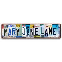 Vintage Mary Jane Lane Letter Pattern Metal Sign, Creative Wall Decor, Wall Art for Home, Room, Wall, Restaurant, Bar, Cafe, ...