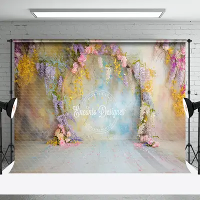 Colorful Abstract Wall Floral Wedding Photo Backdrop