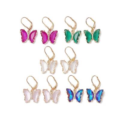 Glass Leverback Earring