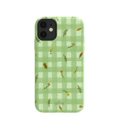 Sage Green Fall Gingham iPhone 11 Case