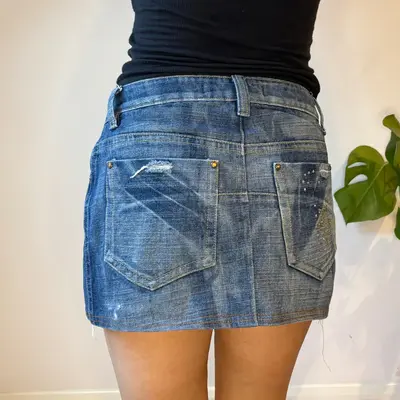 Pure Oxygen Denim Skirt - 30W UK 10 Blue Cotton