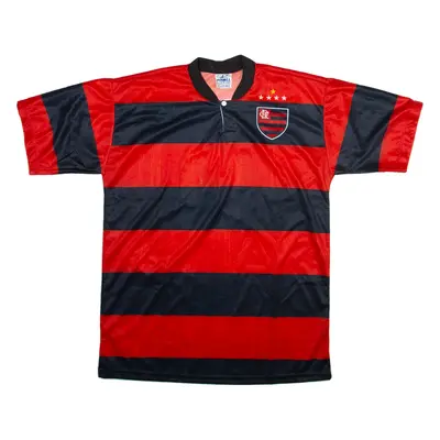 PROLL Flamengo 2002/03 Home Mens Jersey Red Button Neck M