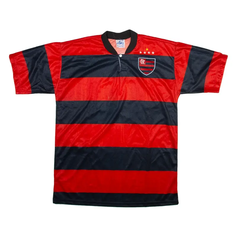 PROLL Flamengo 2002/03 Home Mens Jersey Red Button Neck M