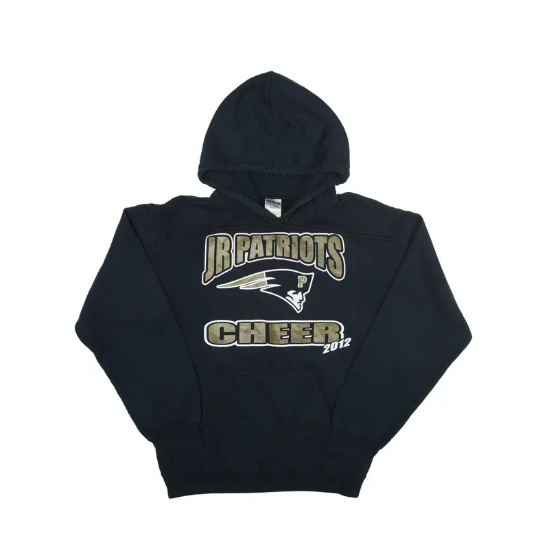 GILDAN New York JR Patriots Cheerleading USA Hoodie Blue Pullover Mens S