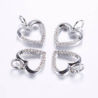 Long-Lasting Plated Brass Micro Pave Cubic Zirconia Charms