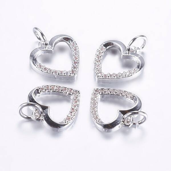 Long-Lasting Plated Brass Micro Pave Cubic Zirconia Charms