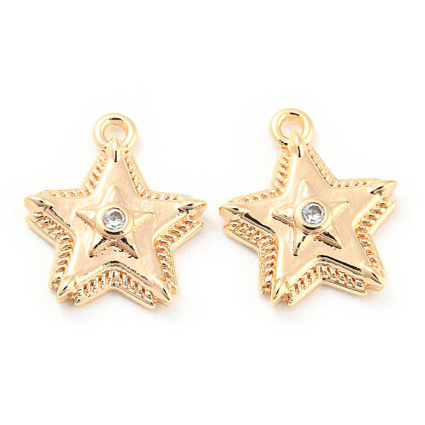 Brass Micro Pave Cubic Zirconia Charms
