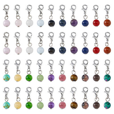 Round Natural & Synthetic Mixed Gemstone Pendant Decoration